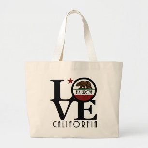 LOVE Elk Grove California Large Tote Bag