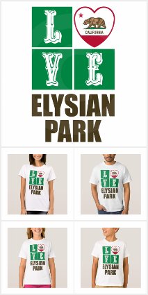 Love Elysian Park California State Flag Heart