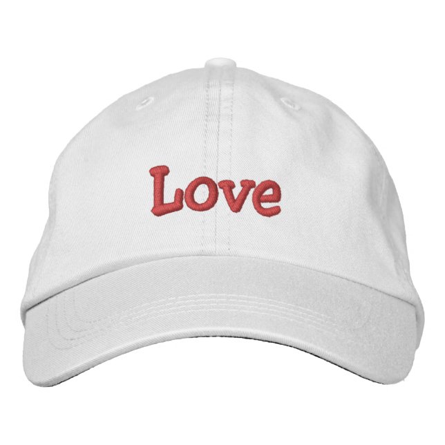 Love Embroidered Baseball Cap (Front)