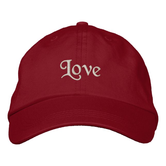 Love Embroidered Baseball Hat (Front)