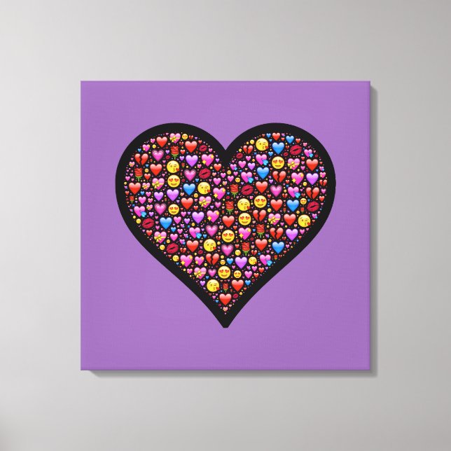 Love Emoji Customized Canvas Print (Front)