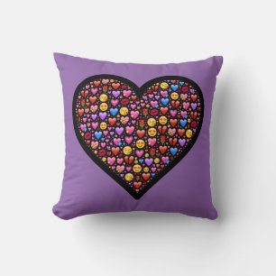 Love Emoji Customized Throw Pillow