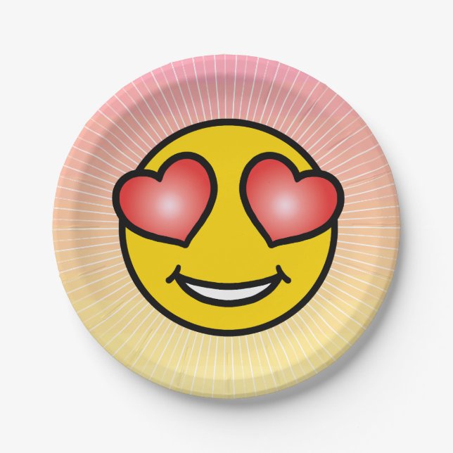 Love Emoji Paper Plates (Front)