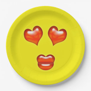 Love Emoji Paper Plates