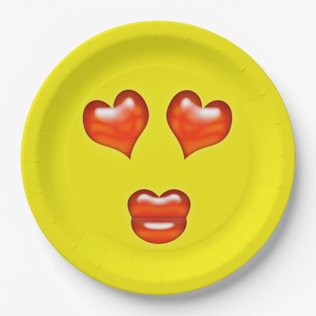 Love Emoji Paper Plates (Front)