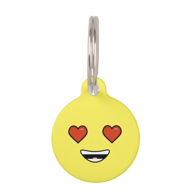 Love Emoji Pet Name Tag (Front)