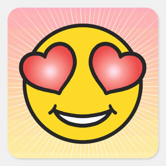 Love Emoji Square Sticker (Front)