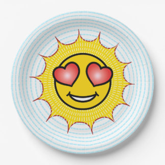 Love Emoji Sun Paper Plates