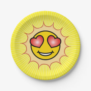 Love Emoji Sunset Paper Plates