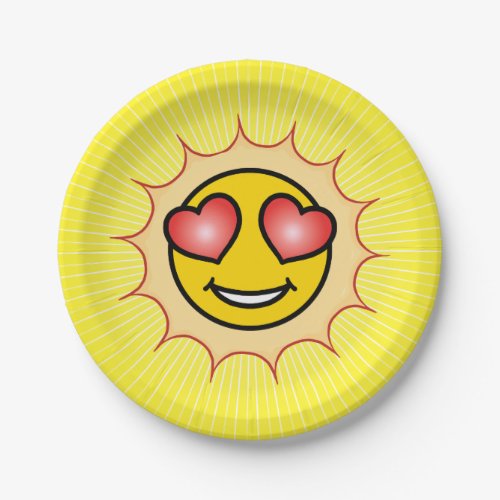 Love Emoji Sunset Paper Plates