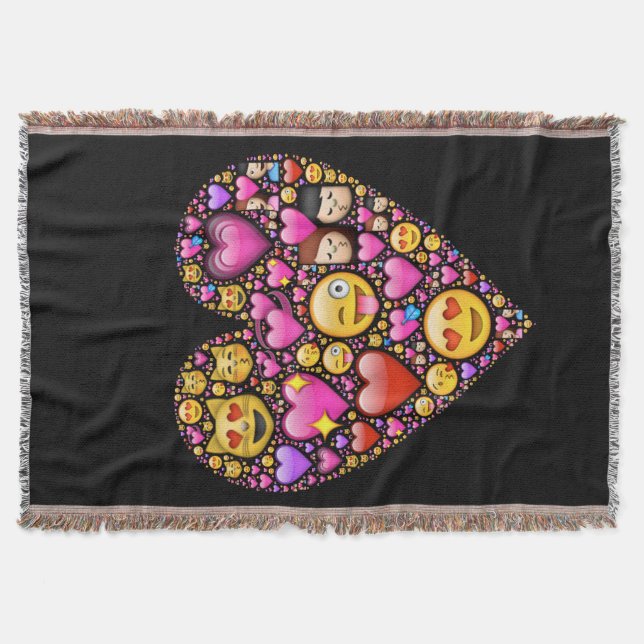 Love EMOJI Throw Blanket (Front)