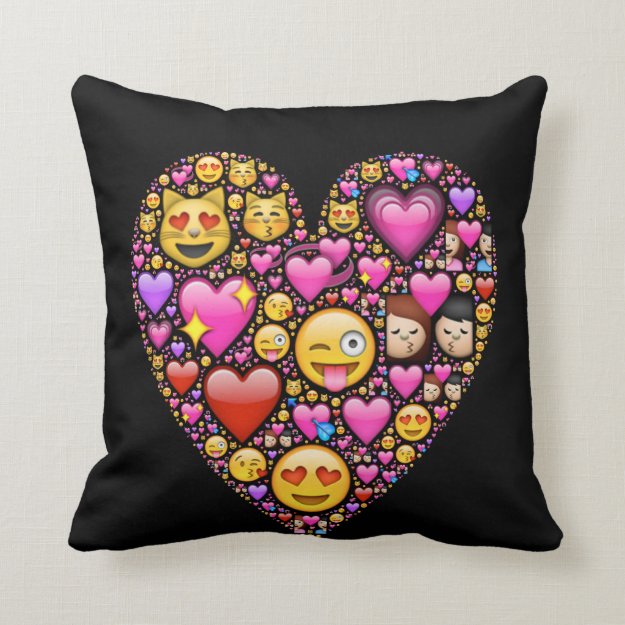 Love emoji throw pillow