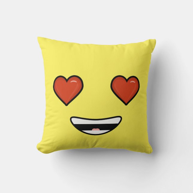 Love Emoji Throw Pillow (Front)
