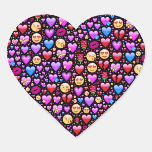 Love Emoji's Design Heart Sticker