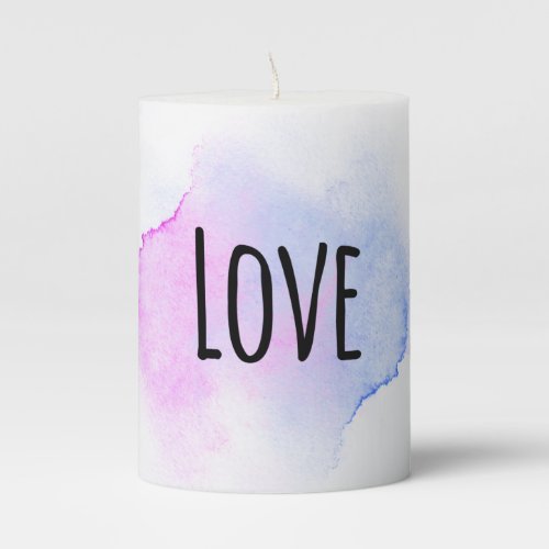  LOVE Emoto Watercolor INTENTION Pillar Candle
