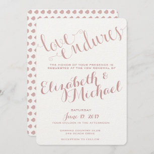 Love Endures Champagne Blush Anniversary Invitatio Invitation