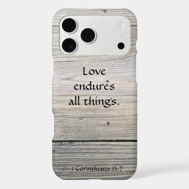 love endures gray wood iPhone case (Back)