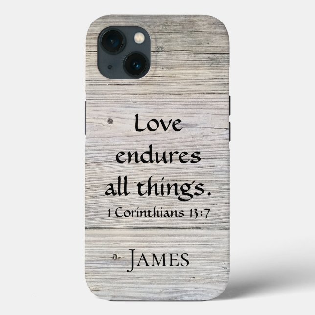 love endures monogram wood iPhone case (Back)