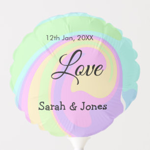 Love engagement wedding couple colorful bohpattern balloon