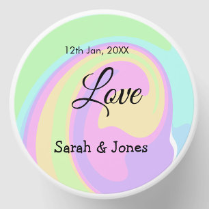 Love engagement wedding couple colorful bohpattern mini candle favors