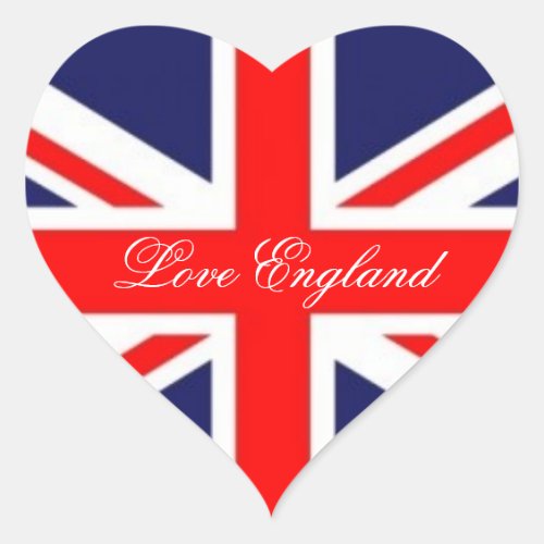 Love England_Union Jack Flag Heart Sticker