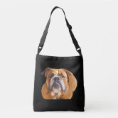 Hand-Painted Leather Dog Crossbody Bag – Unique Brown Dog Face Crossbody Bag main image 2