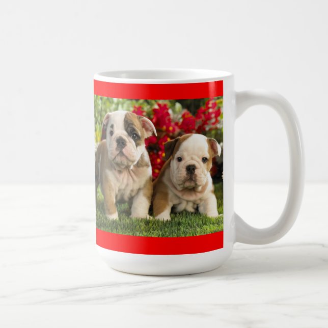 Love English Bulldog Puppy Dog Coffee Cup Mug (Right)