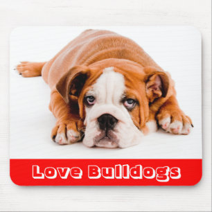 Love English Bulldog Puppy Dog Mousepad