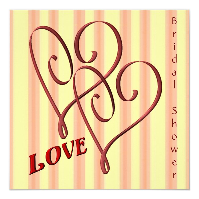 Love Entwined Hearts Bridal Shower Invitation