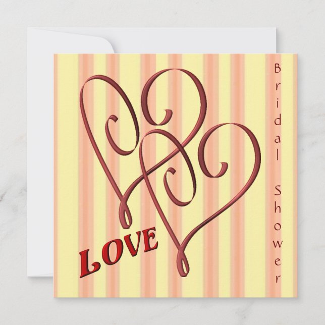 Love Entwined Hearts Bridal Shower  Invitation (Front)