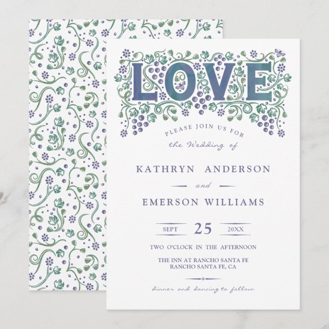 Love Entwined Wedding Invitation (Front/Back)
