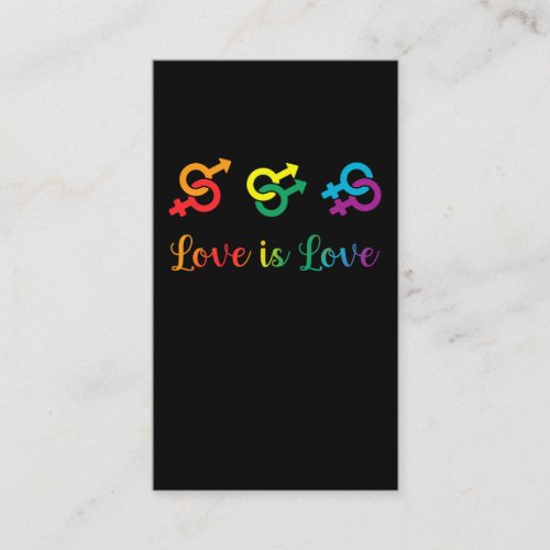 Love Equal Gender Rights Gay and Lesbian Pride Business Card