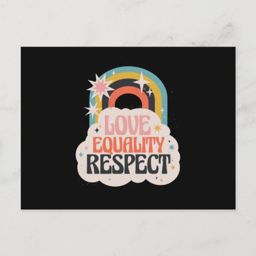 Love Equality an Respect Rainbow Love Postcard