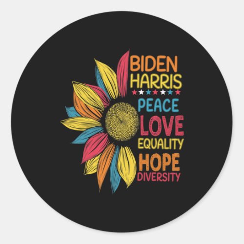Love Equality Hope Diversity Biden Harris 2020  Classic Round Sticker
