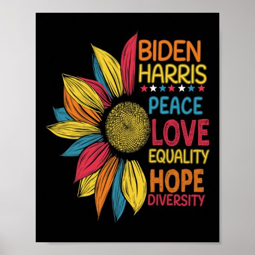 Love Equality Hope Diversity Biden Harris 2020  Poster