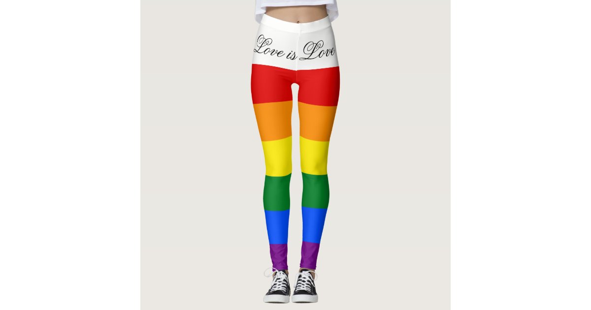 Love Equality Rainbow Flag LGBT Lesbian Gay Pride Leggings | Zazzle