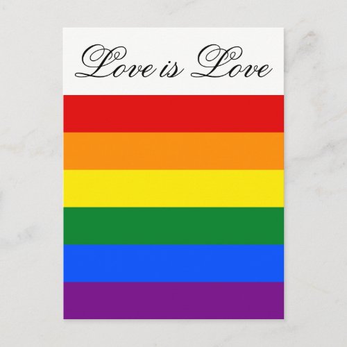 Love Equality Rainbow Flag LGBT Lesbian Gay Pride Postcard