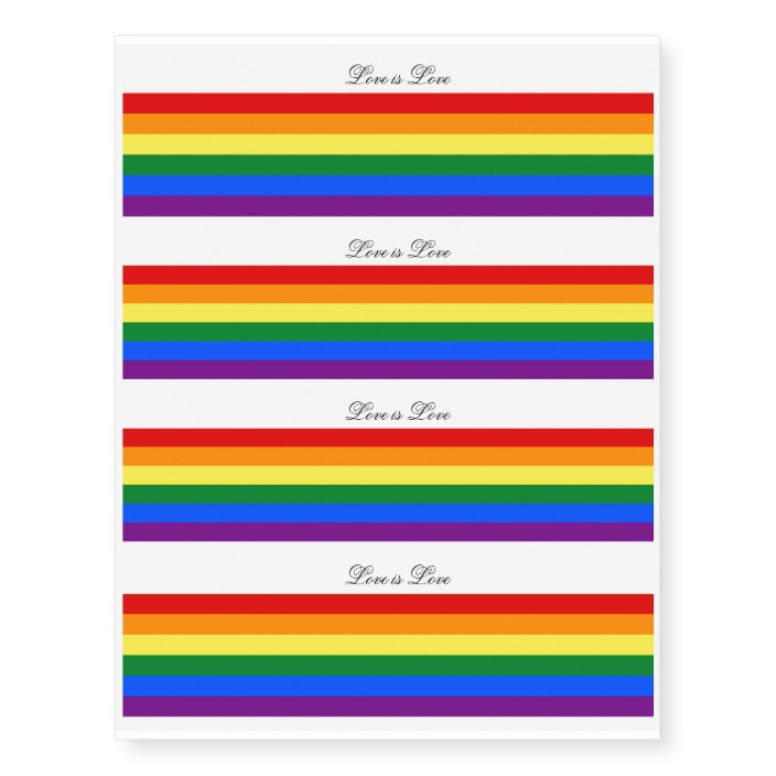 Love Equality Rainbow Flag Lgbt Lesbian Gay Pride Temporary