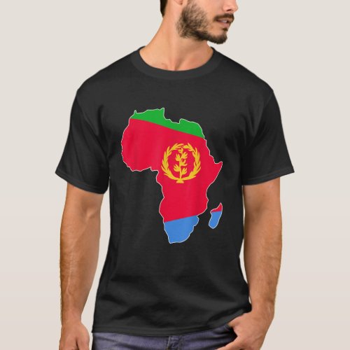 Love Eritrea With Eritrean Flag In Africa Map Erit T_Shirt