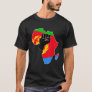 Love Eritrea With Eritrean Flag In Africa Map Rais T-Shirt