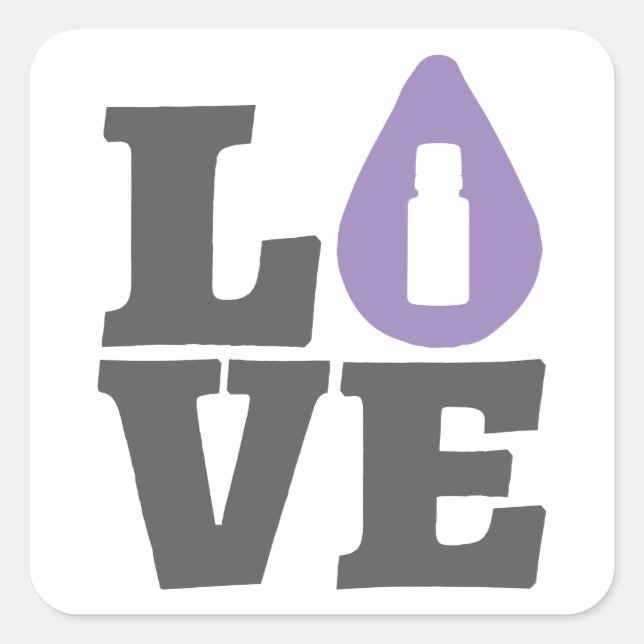 LOVE Essential Oils Square Sticker (Front)