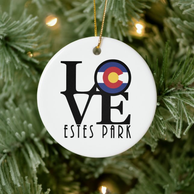 LOVE Estes Park Colorado Ceramic Ornament (Tree)