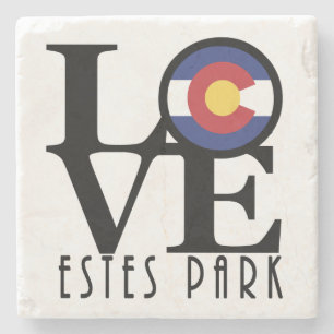 LOVE Estes Park Colorado Stone Coaster