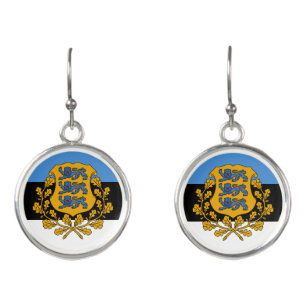 Love Estonia & Estonian Flag fashion / sports fan Earrings