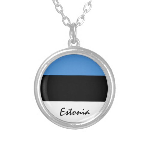 Love Estonia  Estonian Flag fashion  sports fans Silver Plated Necklace