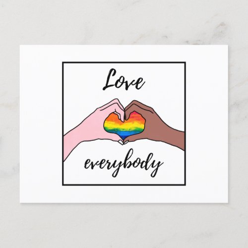 Love everybody Equality Heart Peace Flag Unity Postcard