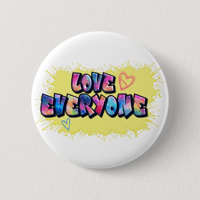 Love Everyone Colorful Design Button (Front)