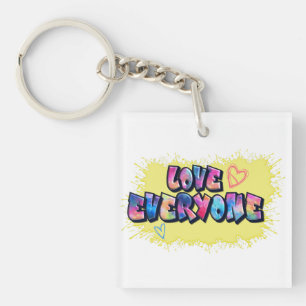 Love Everyone Colorful Design Keychain
