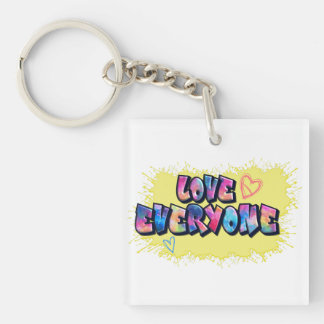 Love Everyone Colorful Design Keychain