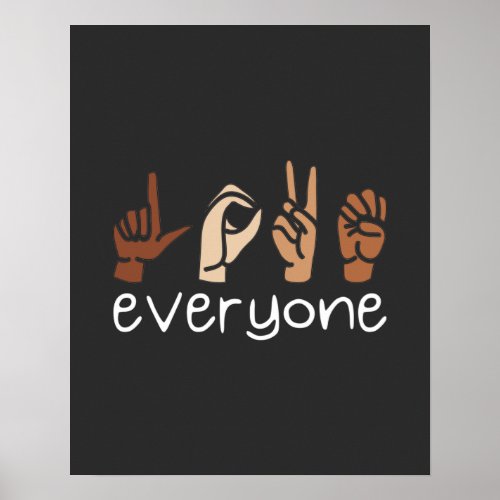 Love Everyone Hand Sign Language Melanin ASL